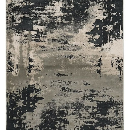 10' X 13' Black And Silver Abstract Area Rug HomeRoots