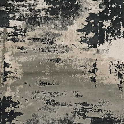 10' X 13' Black And Silver Abstract Area Rug HomeRoots