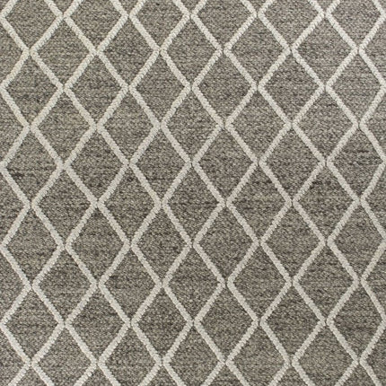 9' X 13' Dark Gray And Ivory Wool Diamond Hand Woven Area Rug HomeRoots