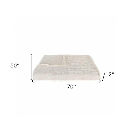 Off White Woven Acrylic Patchwork Plush Throw HomeRoots