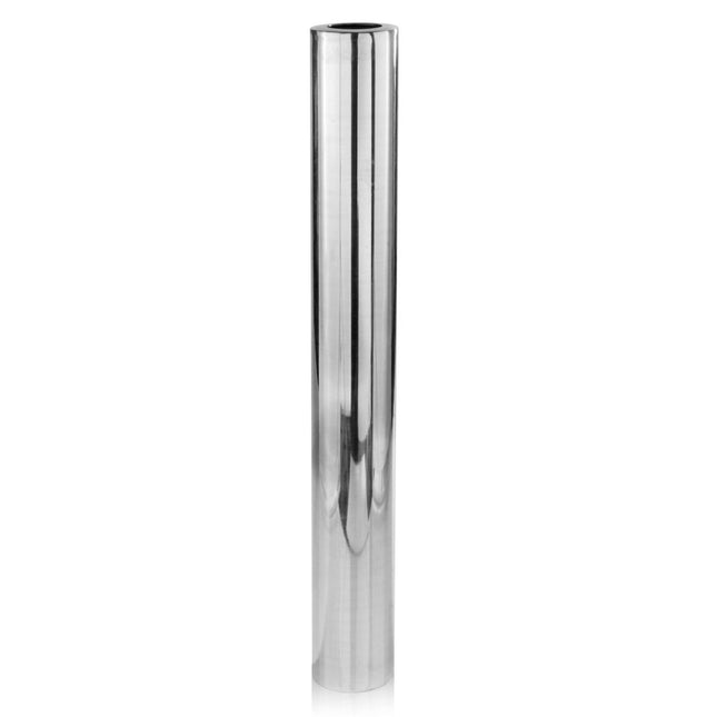 56" Silver Aluminum Cylinder Table Vase HomeRoots