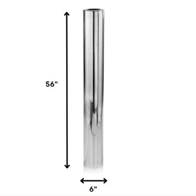 40" Silver Aluminum Cylindrical Floor Vase