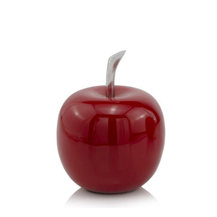 6" Red Aluminum Decorative Apple Tabletop Sculpture HomeRoots
