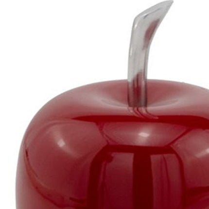 6" Red Aluminum Decorative Apple Tabletop Sculpture HomeRoots