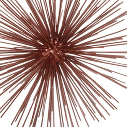 8" Red Spiked Iron Decorative Orb Tabletop Sculpture HomeRoots