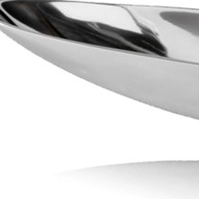 32" Contempo Shiny Silver Long Boat Tray HomeRoots