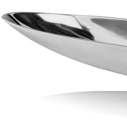 20" Contempo Shiny Silver Short Boat Tray HomeRoots