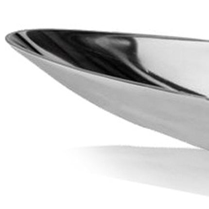 32" Contempo Shiny Silver Long Boat Tray HomeRoots