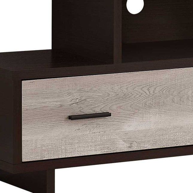 47" Wood Brown Cabinet Enclosed Storage TV Stand HomeRoots