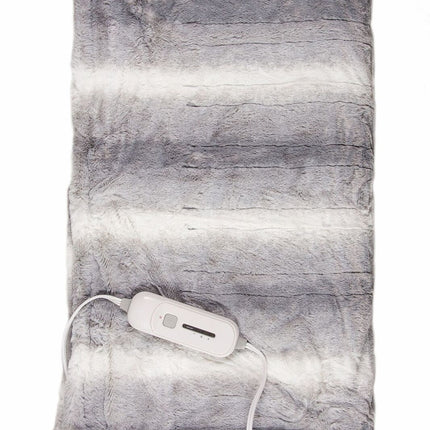 50" X 60" Gray And White Heated Electric Striped Throw Blanket HomeRoots