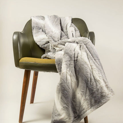 50" X 60" Gray And White Heated Electric Striped Throw Blanket HomeRoots