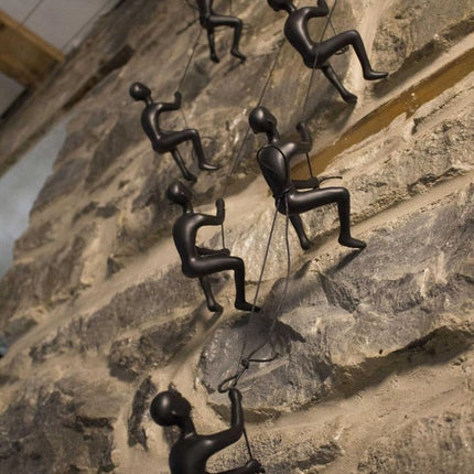 Set of Four Black Resin Climbing Man Hanging Dimensional Sculpture HomeRoots