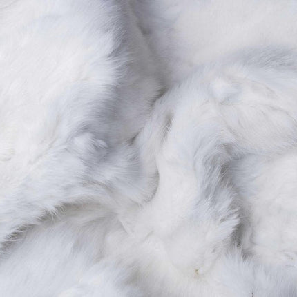 White Knitted Rabbit Solid Color Plush Reversable Throw HomeRoots