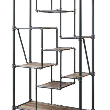 ACME 35887 Brantley Book Shelf, Antique Oak & Sandy Gray Finish