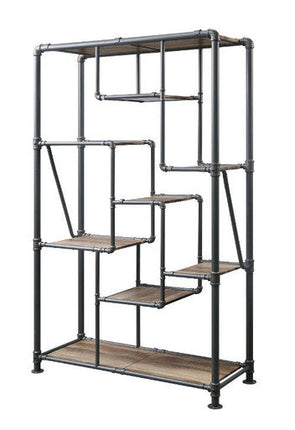 ACME 35887 Brantley Book Shelf, Antique Oak & Sandy Gray Finish ACME Furniture