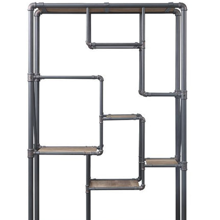 ACME 35887 Brantley Book Shelf, Antique Oak & Sandy Gray Finish