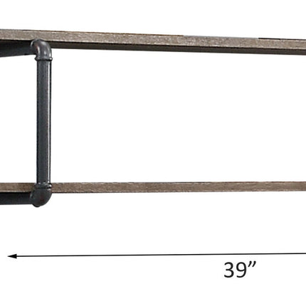 ACME 35888 Brantley Wall Rack, Antique Oak & Sandy Gray Finish