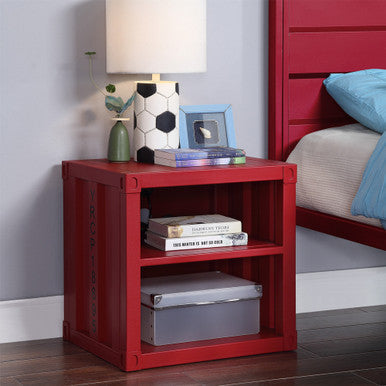 ACME 35951 Cargo Nightstand, Red ACME Furniture