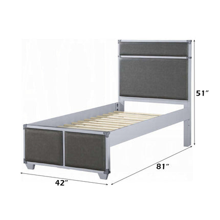ACME 36120T Orchest Twin Bed, Gray PU & Gray