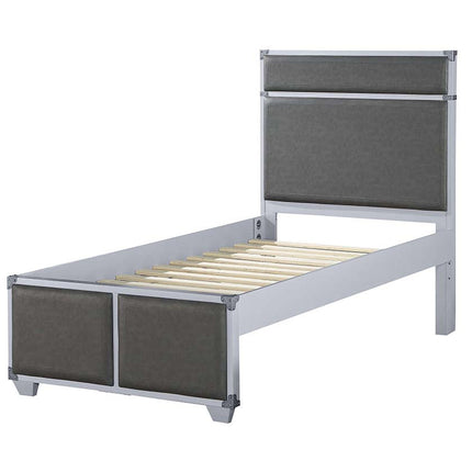 ACME 36120T Orchest Twin Bed, Gray PU & Gray