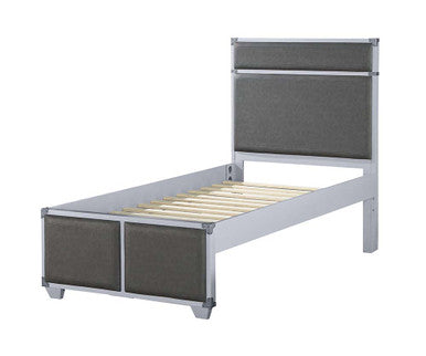 ACME 36120T Orchest Twin Bed, Gray PU & Gray ACME Furniture
