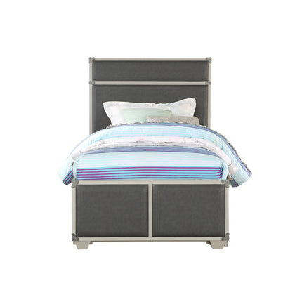 ACME 36125F Orchest Full Bed, Gray PU & Gray