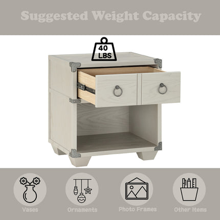 ACME 36128 Orchest Nightstand with USB Dock (1 Drw), Gray