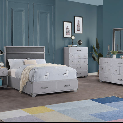 ACME 36128 Orchest Nightstand with USB Dock (1 Drw), Gray