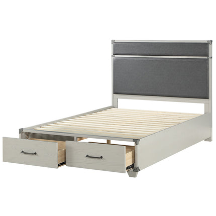 ACME 36130T Orchest Twin Bed with Storage, Gray PU & Gray