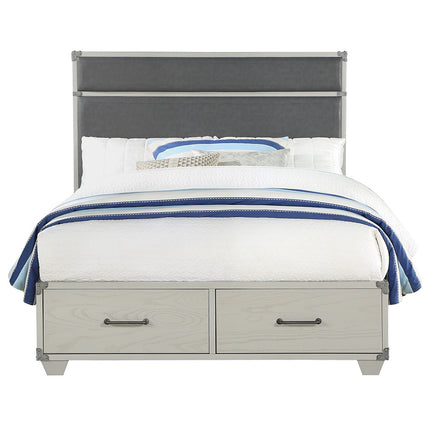 ACME 36130T Orchest Twin Bed with Storage, Gray PU & Gray