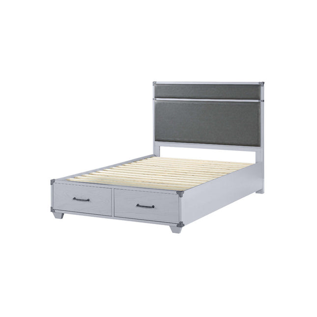ACME 36135F Orchest Full Bed with Storage, Gray PU & Gray