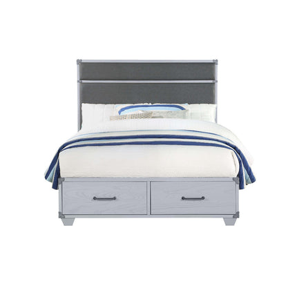 ACME 36135F Orchest Full Bed with Storage, Gray PU & Gray