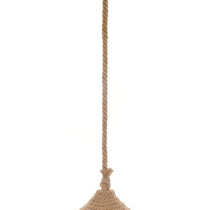Beige and Black Iron and Rope Ceiling Light HomeRoots