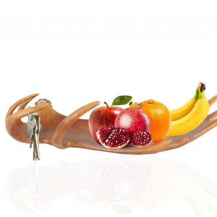 12" Brown Antler Resin Serving Tray HomeRoots