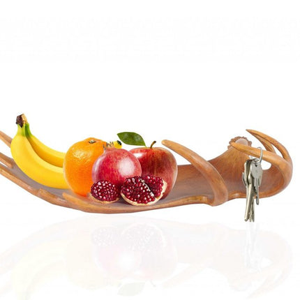 12" Brown Antler Resin Serving Tray HomeRoots