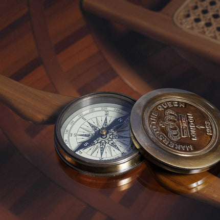 Brass Makers To The Queen Compass With Leather Case HomeRoots