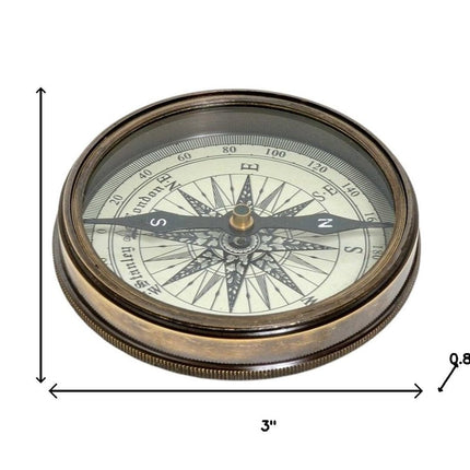 Brass Makers To The Queen Compass With Leather Case HomeRoots