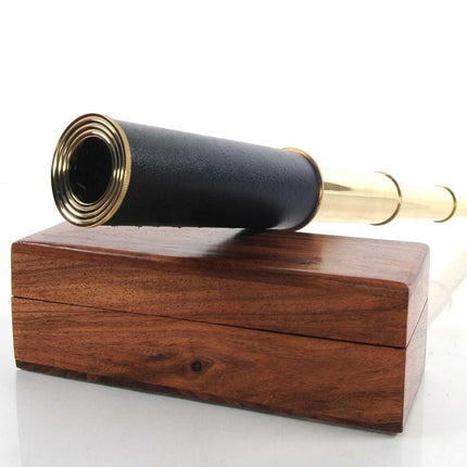 1.5" X 15" X 1.5" Handheld Telescope In Wood Box HomeRoots