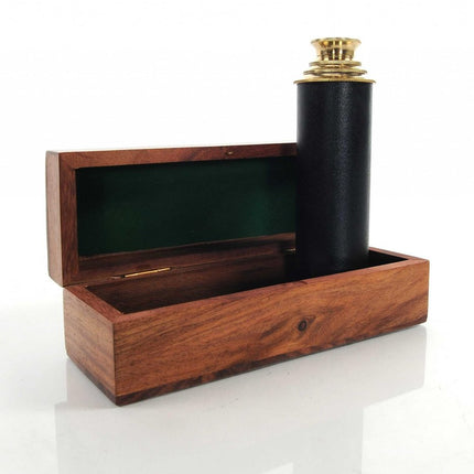 1.5" X 15" X 1.5" Handheld Telescope In Wood Box HomeRoots