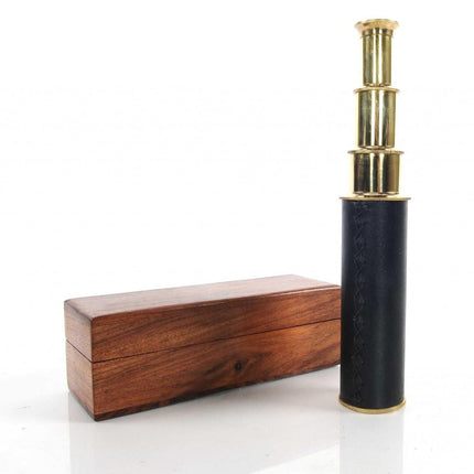 1.5" X 15" X 1.5" Handheld Telescope In Wood Box HomeRoots