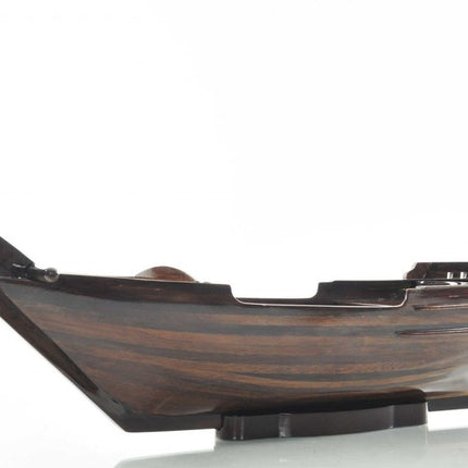 6" Dark Brown Novelty Wood Serving Tray With Handles HomeRoots