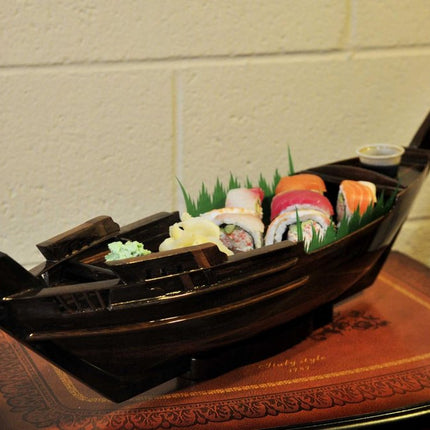 6" Dark Brown Novelty Wood Serving Tray With Handles HomeRoots
