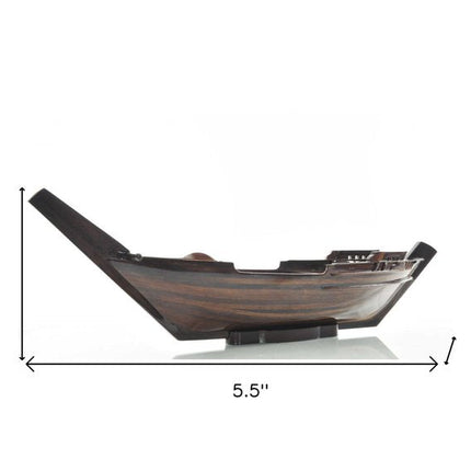 6" Dark Brown Novelty Wood Serving Tray With Handles HomeRoots