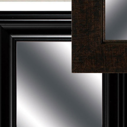 Set of Ten Brown And White Square And Rectangle Framed Mirror Set HomeRoots