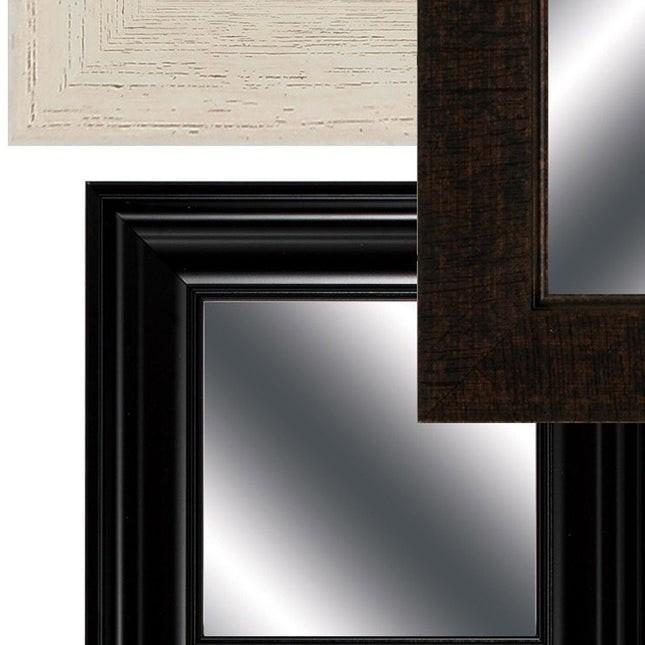 Set of Ten Brown And White Square And Rectangle Framed Mirror Set HomeRoots