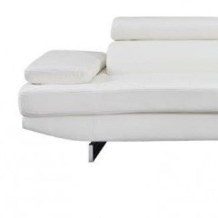 White Leather L Shaped Two Piece Corner Sectional HomeRoots