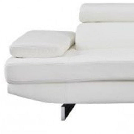 White Leather L Shaped Two Piece Corner Sectional HomeRoots