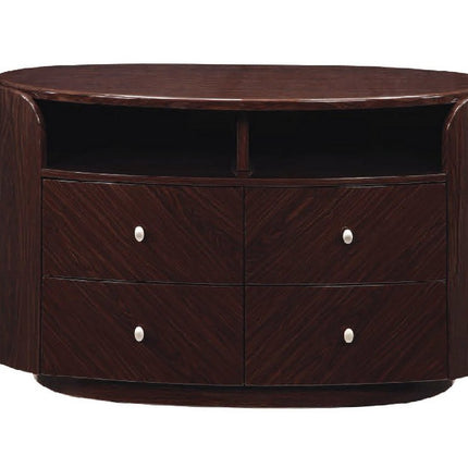 47" Dark Brown Cabinet Enclosed Storage TV Stand HomeRoots