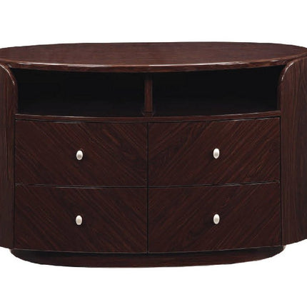 47" Dark Brown Cabinet Enclosed Storage TV Stand HomeRoots