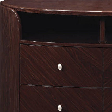 47" Dark Brown Cabinet Enclosed Storage TV Stand HomeRoots